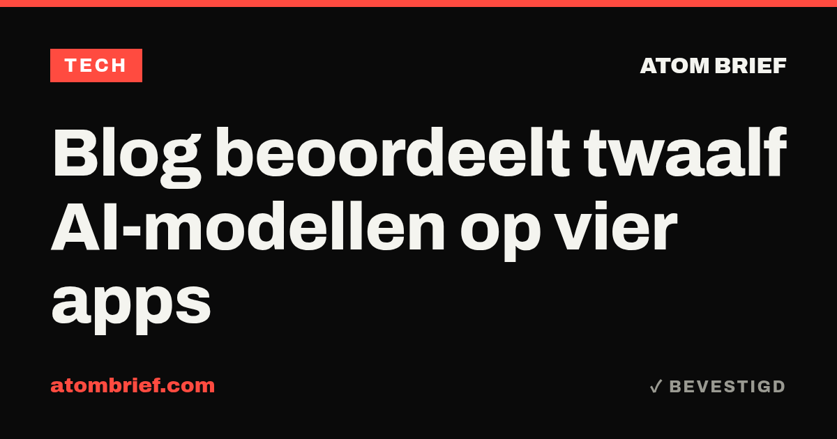 Blog beoordeelt twaalf AI-modellen op vier apps