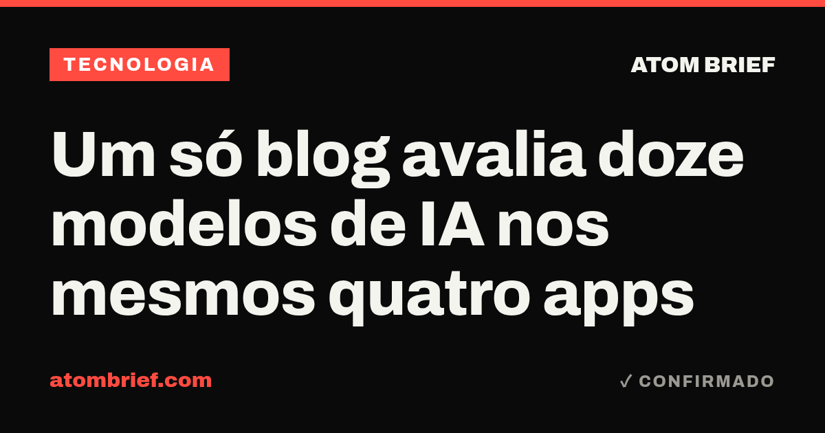 Um só blog avalia doze modelos de IA nos mesmos quatro apps