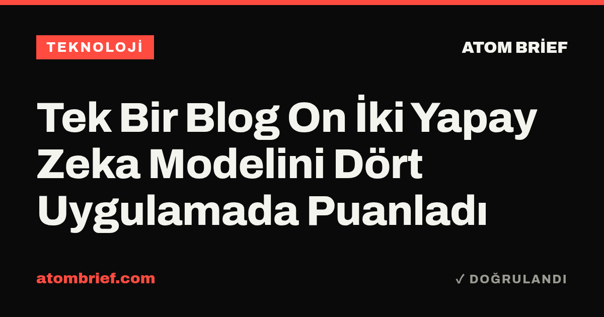 Tek Bir Blog On İki Yapay Zeka Modelini Dört Uygulamada Puanladı