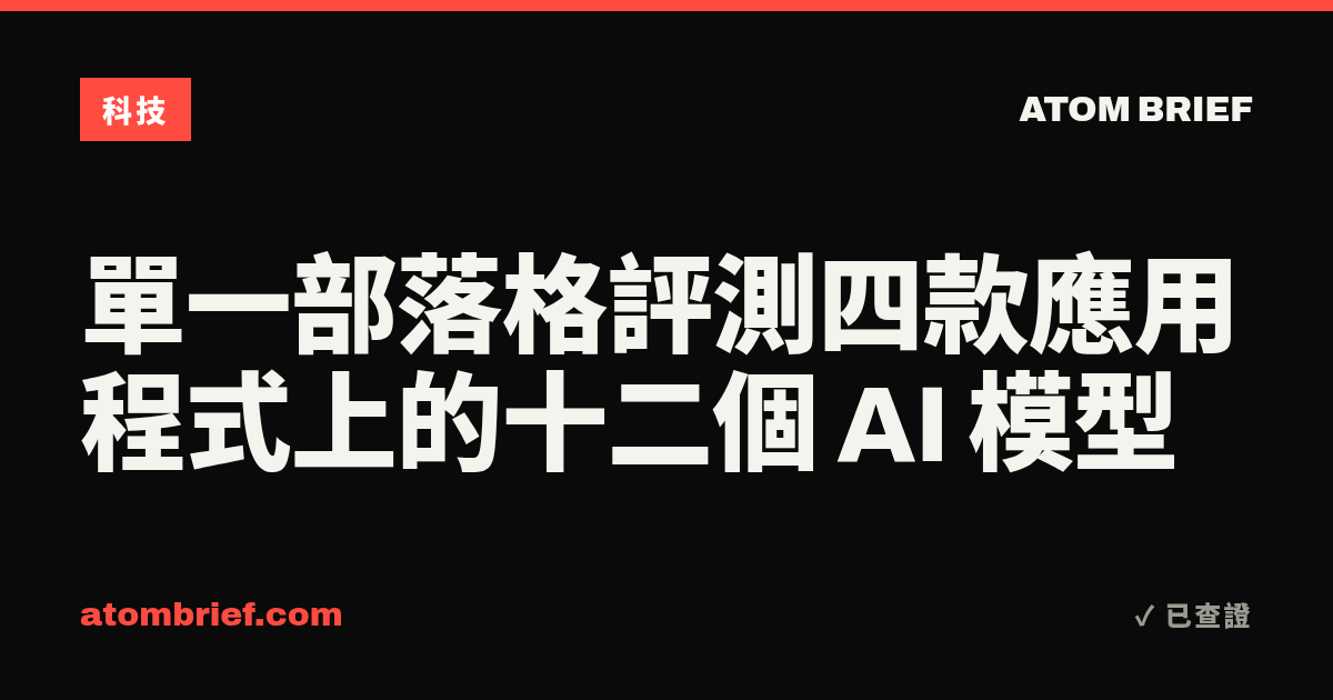 單一部落格評測四款應用程式上的十二個 AI 模型