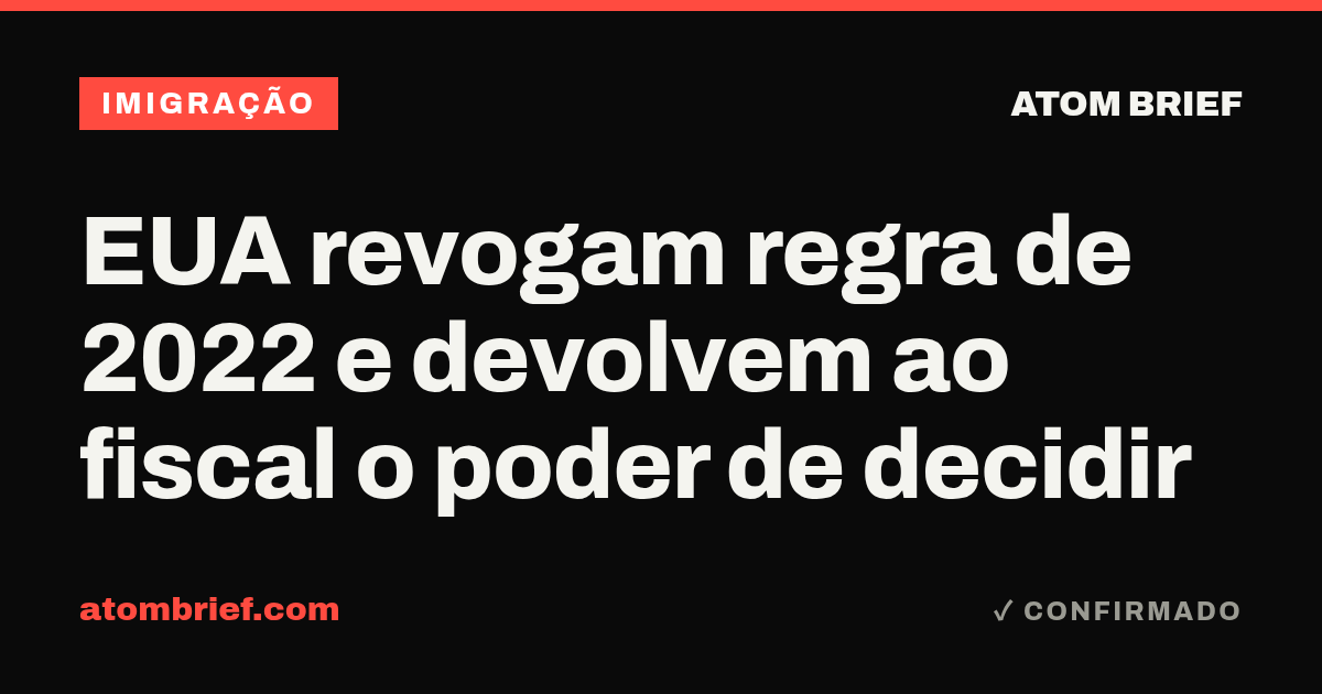 EUA revogam regra de 2022 e devolvem ao fiscal o poder de decidir