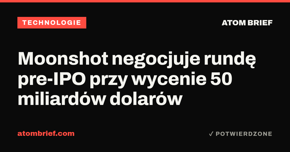 Moonshot negocjuje rundę pre-IPO przy wycenie 50 miliardów dolarów