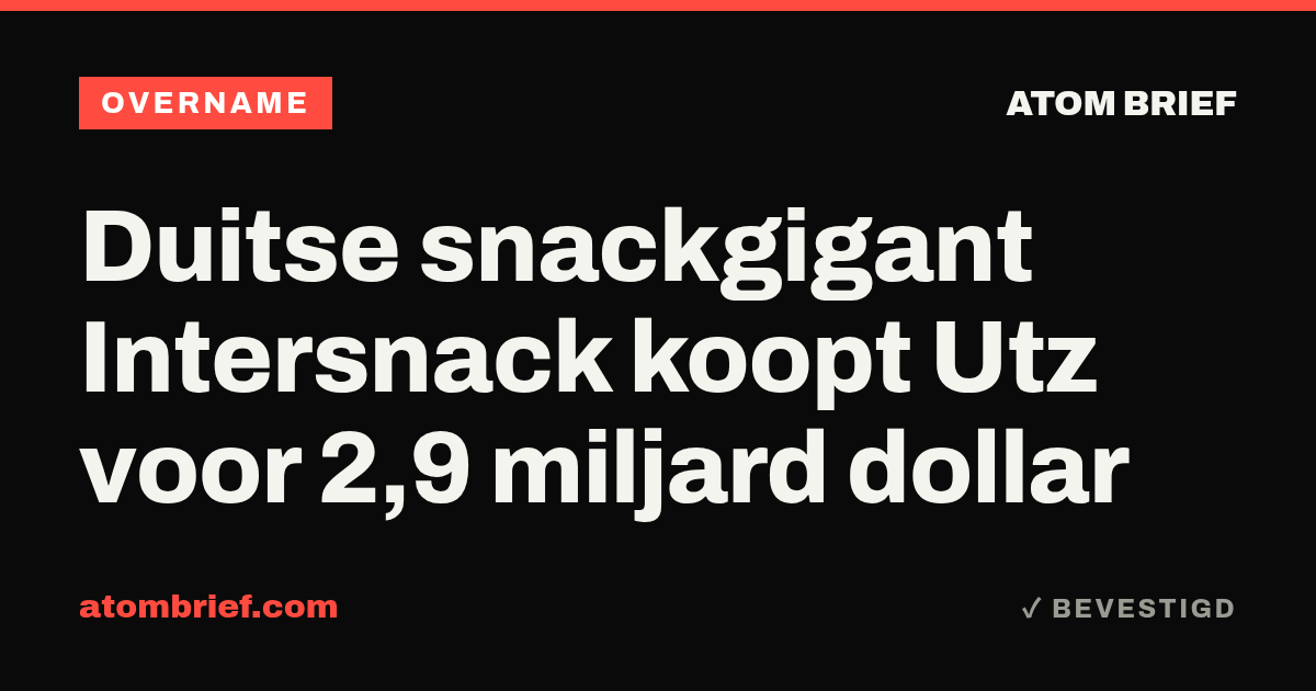 Duitse snackgigant Intersnack koopt Utz voor 2,9 miljard dollar