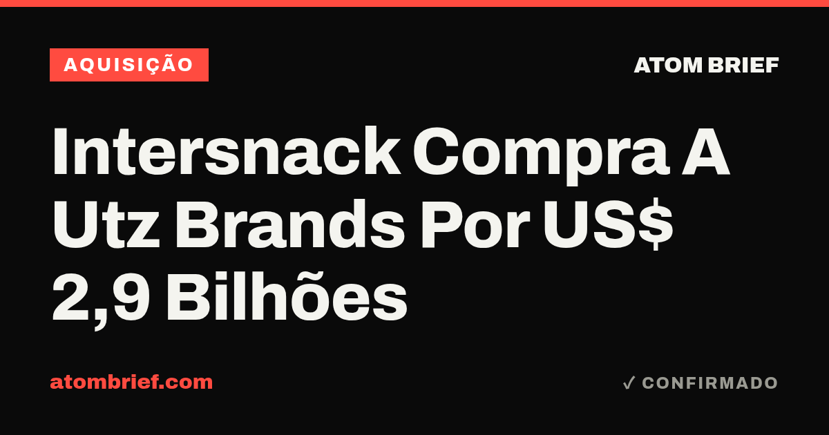 Intersnack Compra A Utz Brands Por US$ 2,9 Bilhões