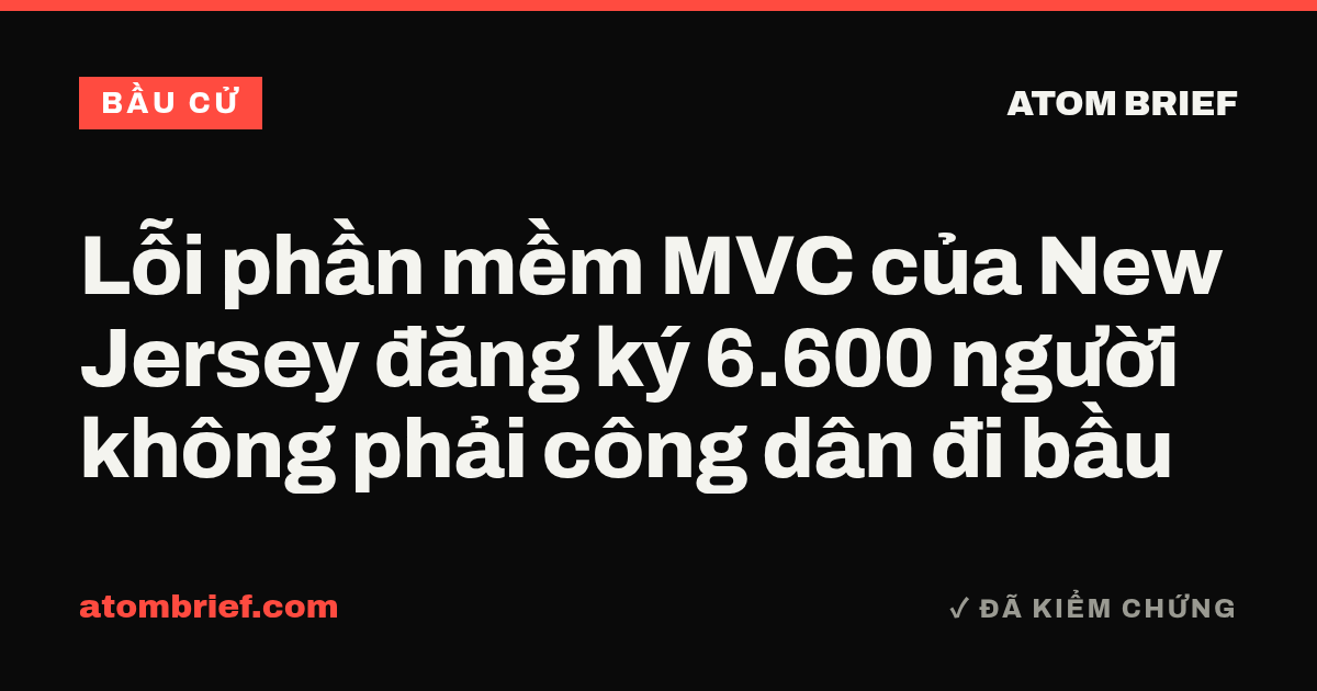 Lỗi phần mềm MVC của New Jersey đăng ký 6.600 người không phải công dân đi bầu