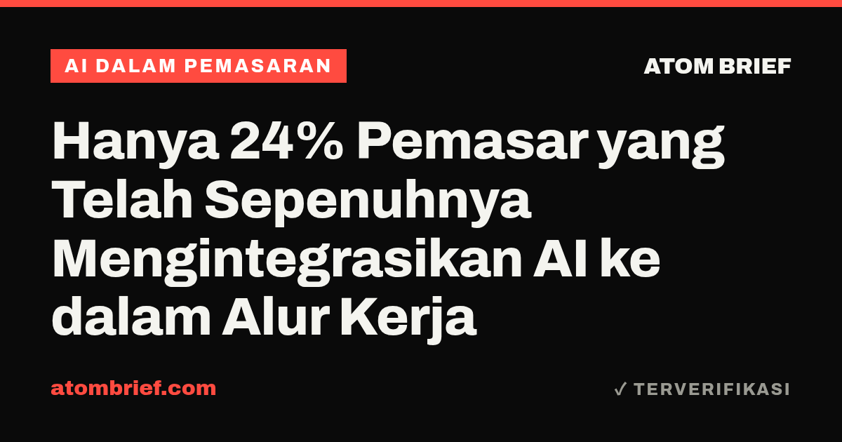 Hanya 24% Pemasar yang Telah Sepenuhnya Mengintegrasikan AI ke dalam Alur Kerja