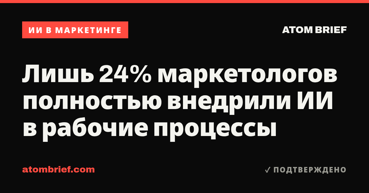 Лишь 24% маркетологов полностью внедрили ИИ в рабочие процессы