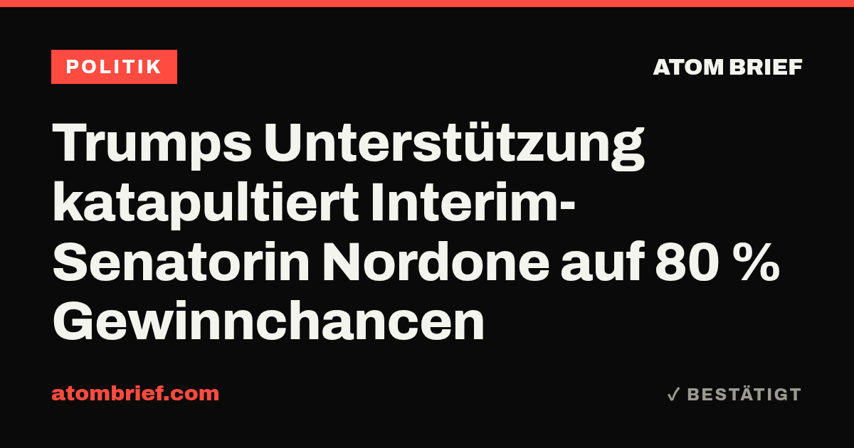 Trumps Unterstützung katapultiert Interim-Senatorin Nordone auf 80 % Gewinnchancen