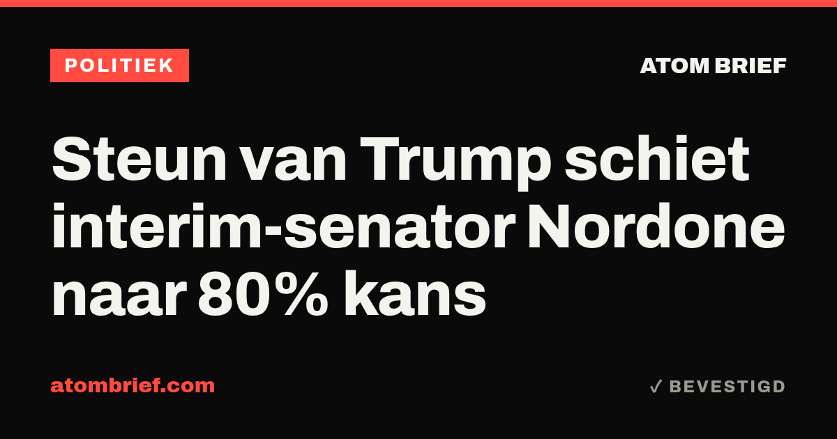 Steun van Trump schiet interim-senator Nordone naar 80% kans