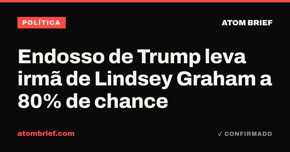 Endosso de Trump leva irmã de Lindsey Graham a 80% de chance