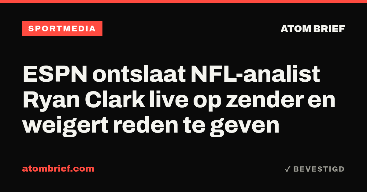 ESPN ontslaat NFL-analist Ryan Clark live op zender en weigert reden te geven