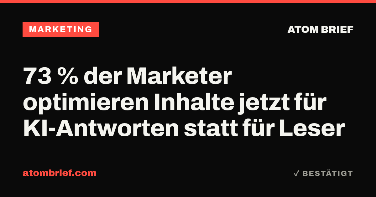 73 % der Marketer optimieren Inhalte jetzt für KI-Antworten statt für Leser