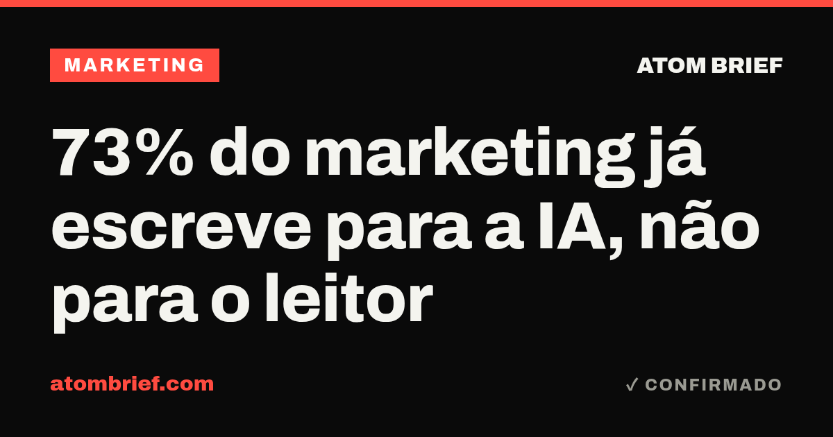73% do marketing já escreve para a IA, não para o leitor