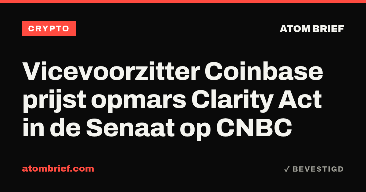 Vicevoorzitter Coinbase prijst opmars Clarity Act in de Senaat op CNBC