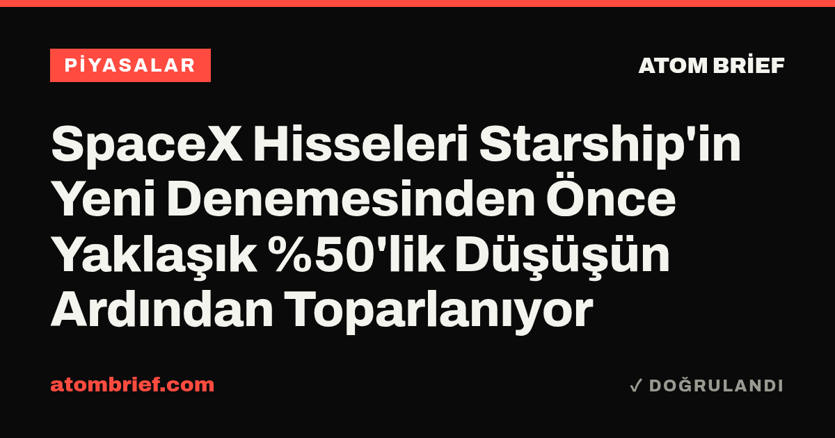 SpaceX Hisseleri Starship'in Yeni Denemesinden Önce Yaklaşık %50'lik Düşüşün Ardından Toparlanıyor