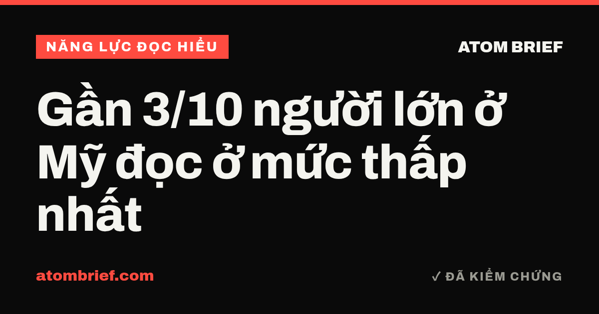 Gần 3/10 người lớn ở Mỹ đọc ở mức thấp nhất