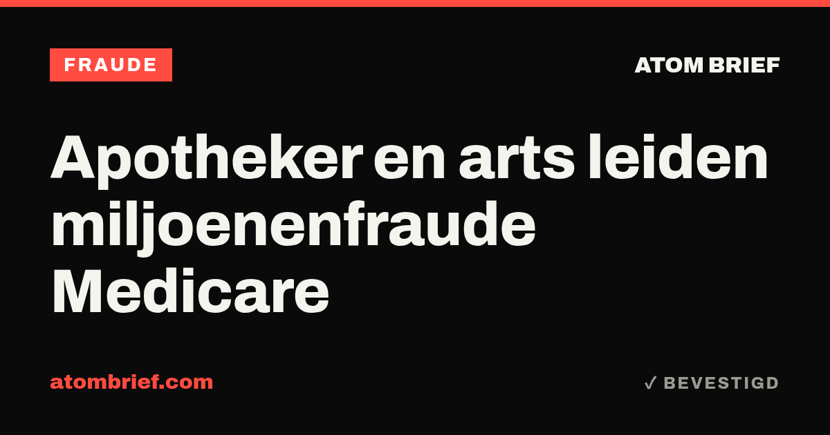 Apotheker en arts leiden miljoenenfraude Medicare