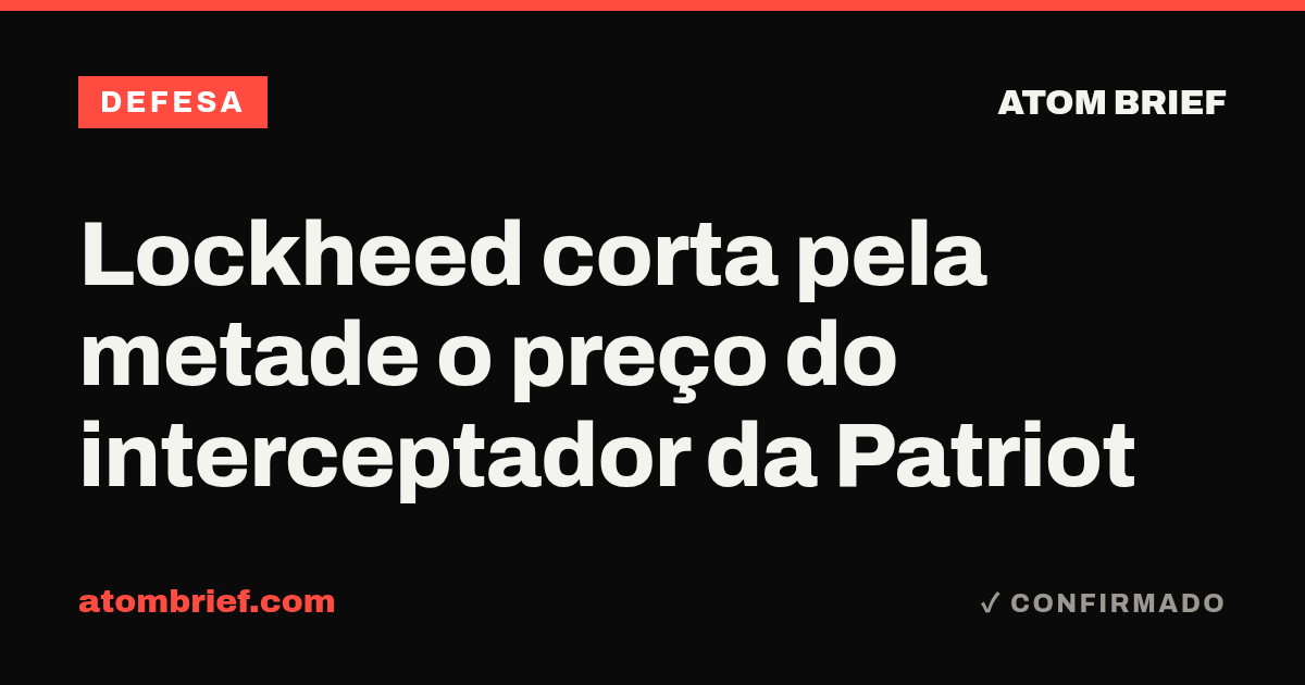 Lockheed corta pela metade o preço do interceptador da Patriot