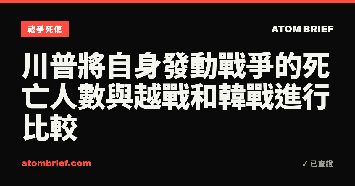 川普將自身發動戰爭的死亡人數與越戰和韓戰進行比較