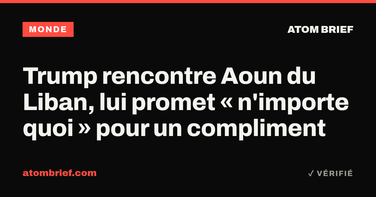 Trump rencontre Aoun du Liban, lui promet « n'importe quoi » pour un compliment