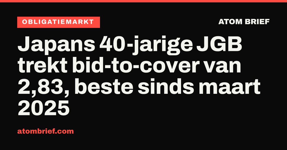 Japans 40-jarige JGB trekt bid-to-cover van 2,83, beste sinds maart 2025