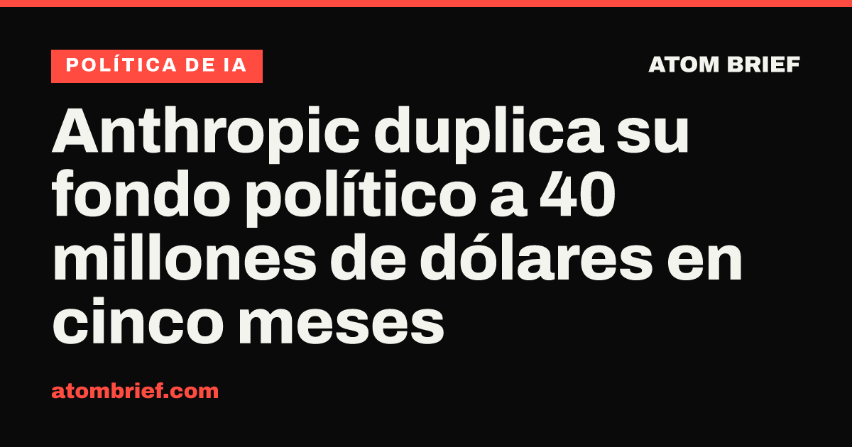 Anthropic duplica su fondo político a 40 millones de dólares en cinco meses
