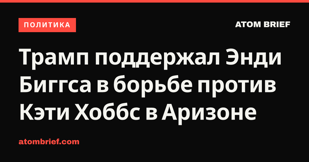 Трамп поддержал Энди Биггса в борьбе против Кэти Хоббс в Аризоне