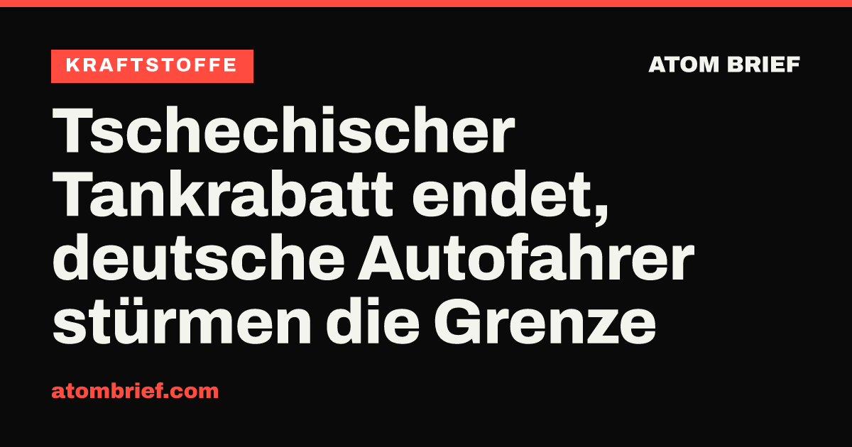 Tschechischer Tankrabatt endet, deutsche Autofahrer stürmen die Grenze