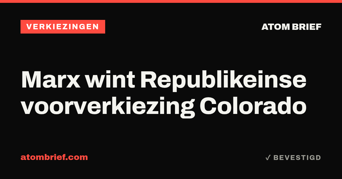 Marx wint Republikeinse voorverkiezing Colorado