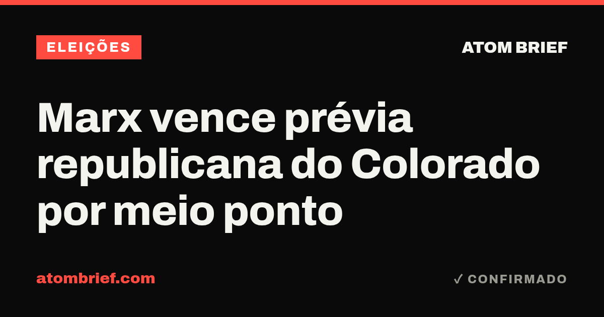Marx vence prévia republicana do Colorado por meio ponto