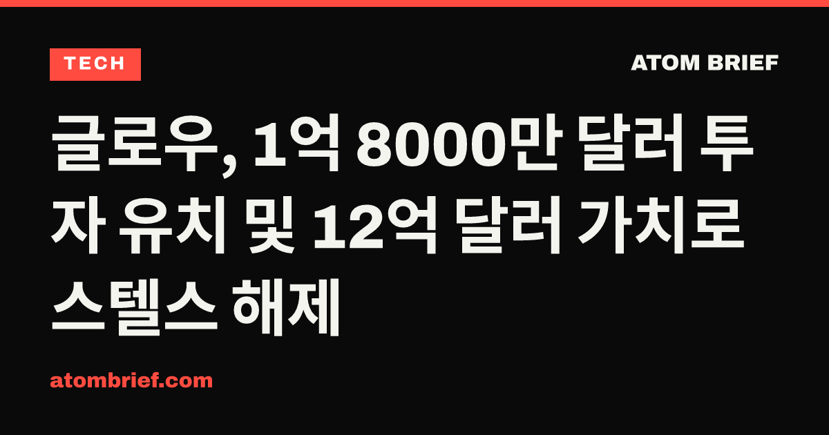 글로우, 1억 8000만 달러 투자 유치 및 12억 달러 가치로 스텔스 해제
