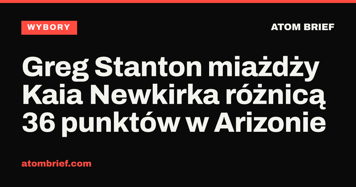 Greg Stanton miażdży Kaia Newkirka różnicą 36 punktów w Arizonie