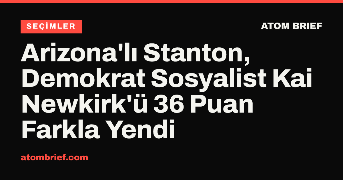 Arizona'lı Stanton, Demokrat Sosyalist Kai Newkirk'ü 36 Puan Farkla Yendi