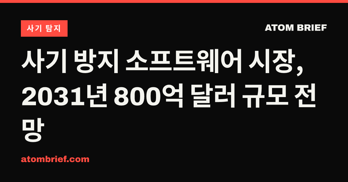 사기 방지 소프트웨어 시장, 2031년 800억 달러 규모 전망