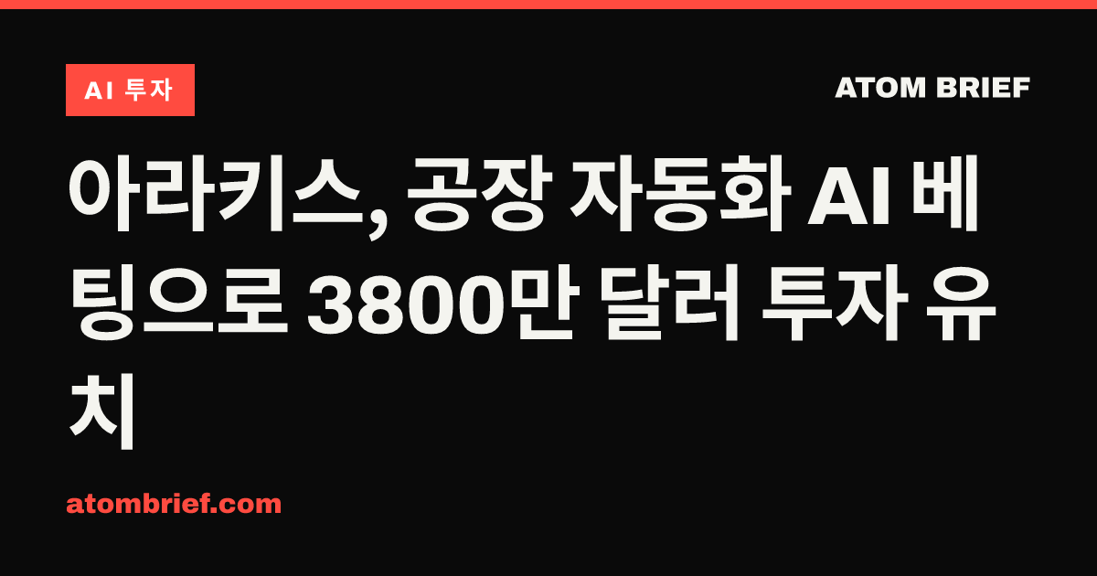 아라키스, 공장 자동화 AI 베팅으로 3800만 달러 투자 유치