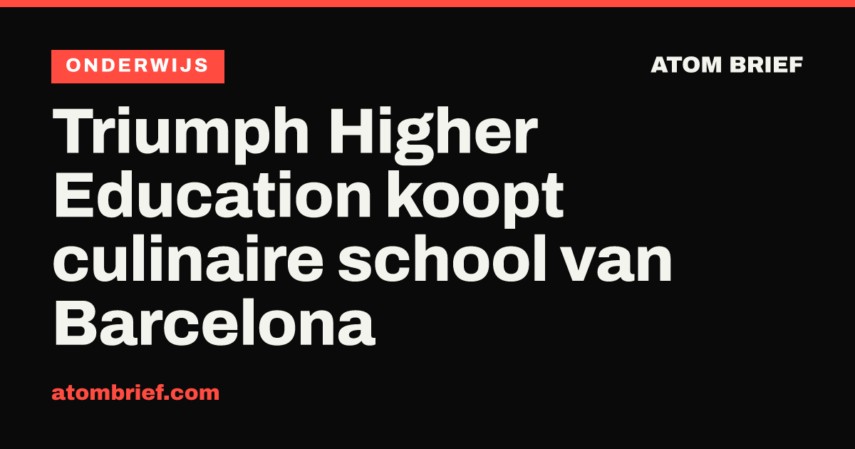 Triumph Higher Education koopt culinaire school van Barcelona