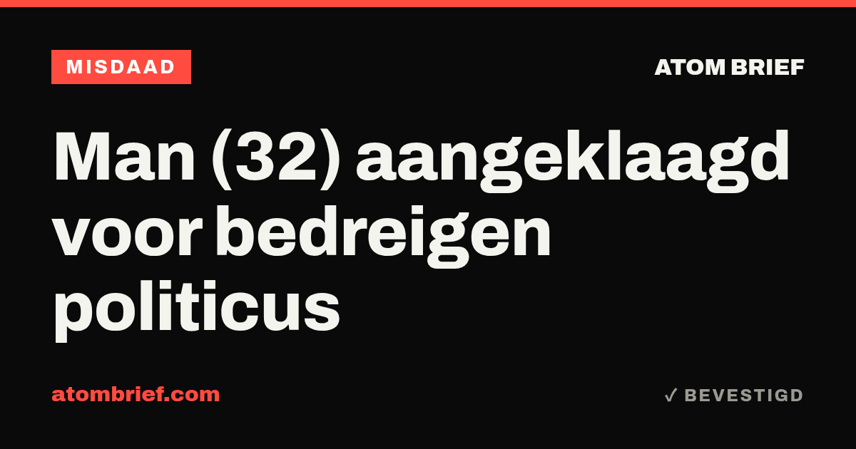 Man (32) aangeklaagd voor bedreigen politicus