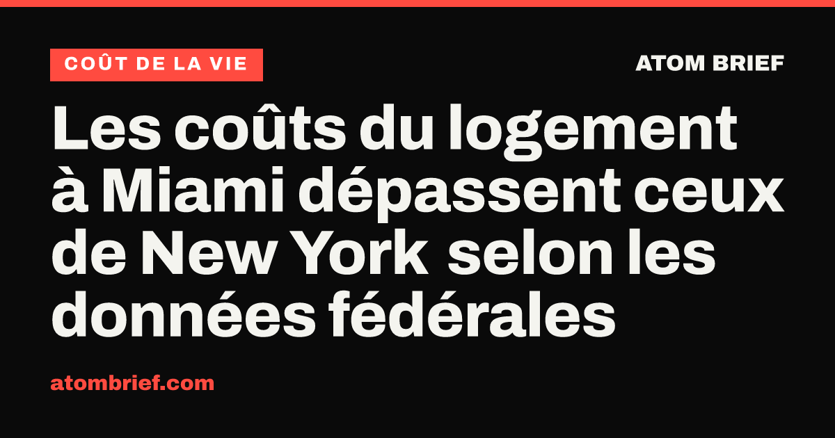 Les coûts du logement à Miami dépassent ceux de New York selon les données fédérales