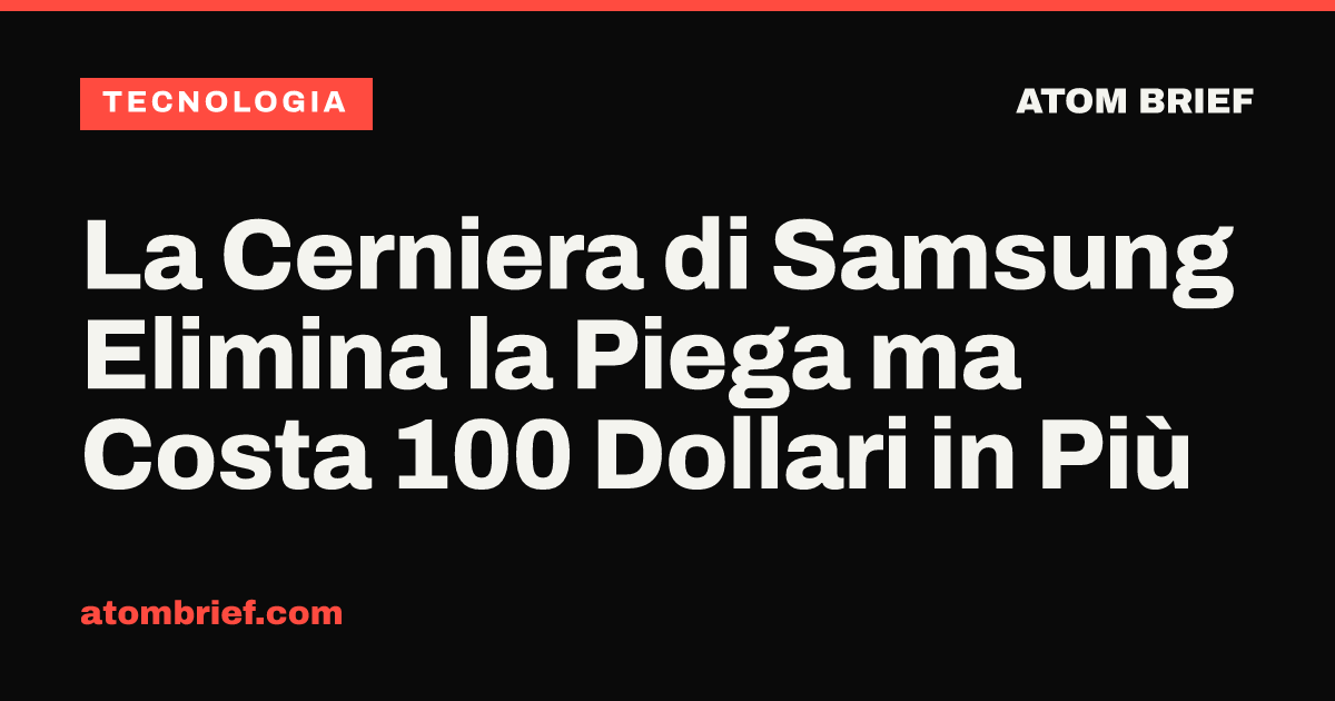 La Cerniera di Samsung Elimina la Piega ma Costa 100 Dollari in Più