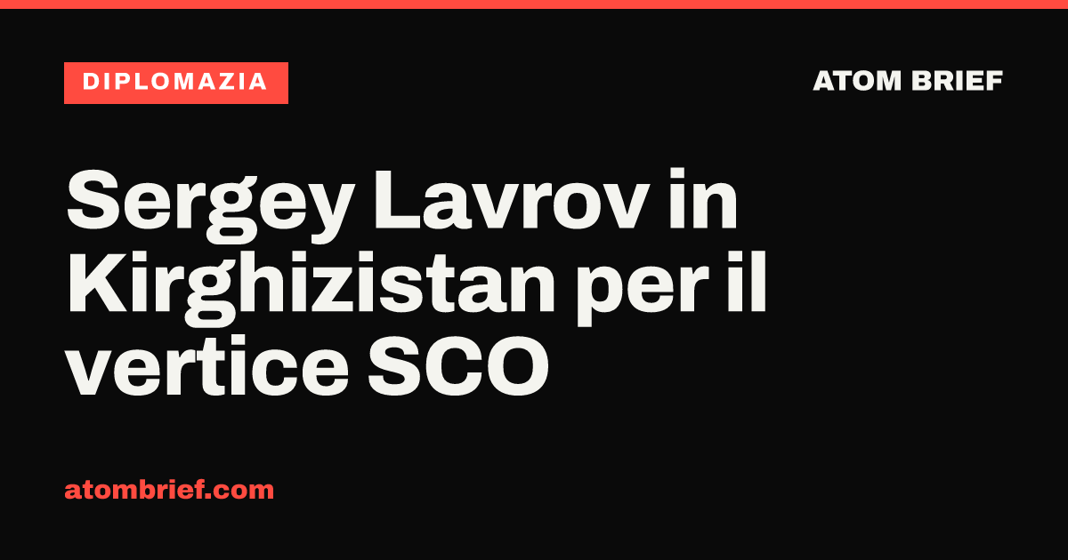 Sergey Lavrov in Kirghizistan per il vertice SCO