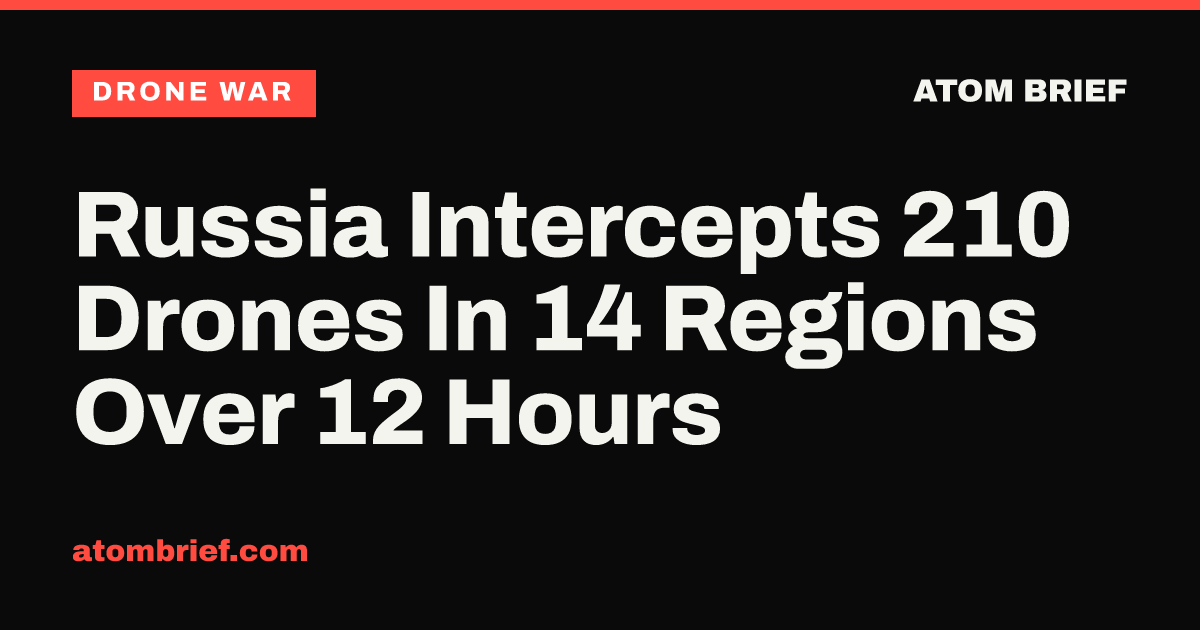 Russia Intercepts 210 Drones In 14 Regions Over 12 Hours