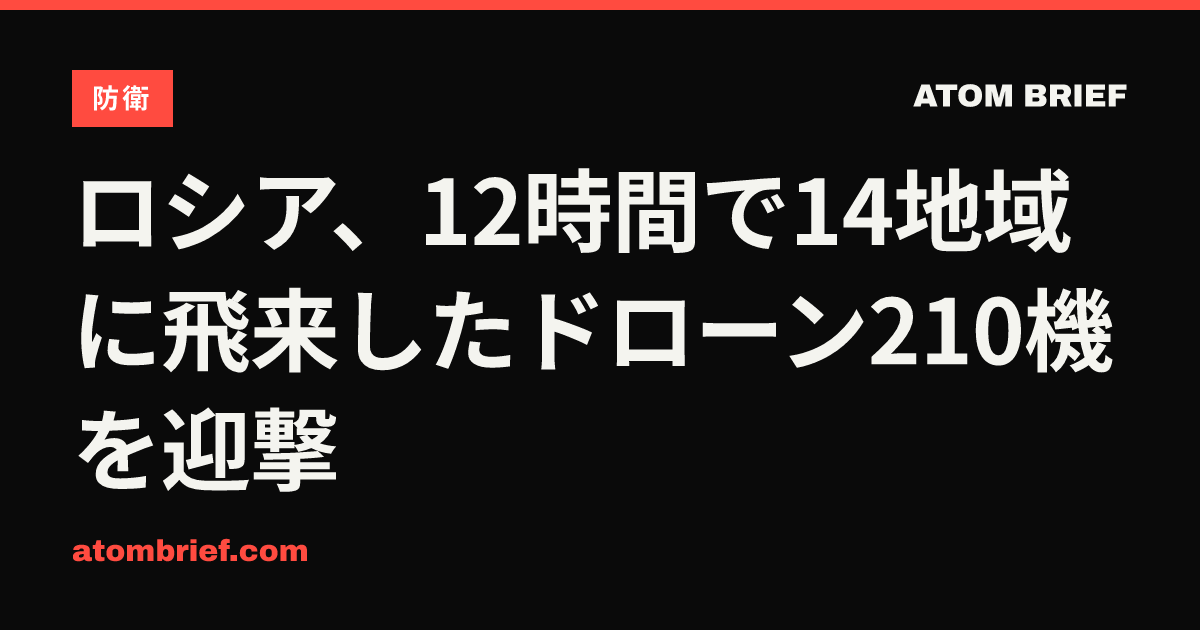 ロシア、12時間で14地域に飛来したドローン210機を迎撃