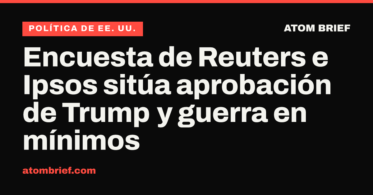 Encuesta de Reuters e Ipsos sitúa aprobación de Trump y guerra en mínimos