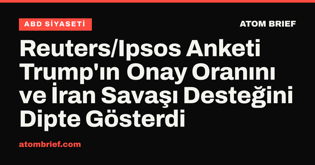 Reuters/Ipsos Anketi Trump'ın Onay Oranını ve İran Savaşı Desteğini Dipte Gösterdi