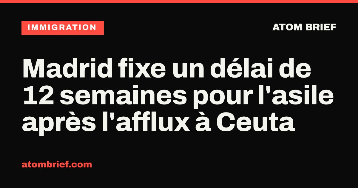 Madrid fixe un délai de 12 semaines pour l'asile après l'afflux à Ceuta