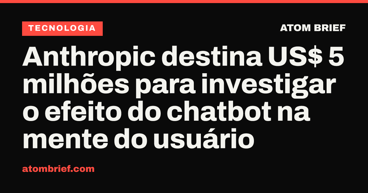 Anthropic destina US$ 5 milhões para investigar o efeito do chatbot na mente do usuário